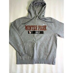 Nike Golf Men's M Gray Pullover Hoodie Winter Park Graphic Fleece Pockets